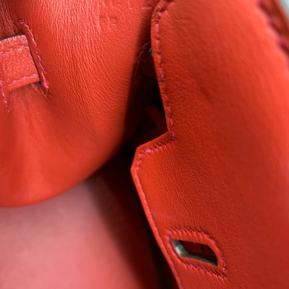 BNWB HERMES BIRKIN 25 Vermilion Red Swift SHW - Picture 8 of 8